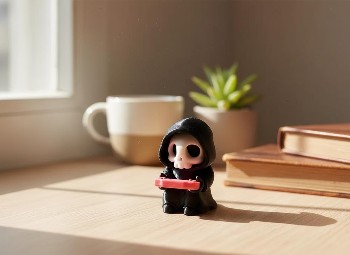 Sensenmann mit Konsole – Gothic Gaming-Figur – weitere Produktansicht 4