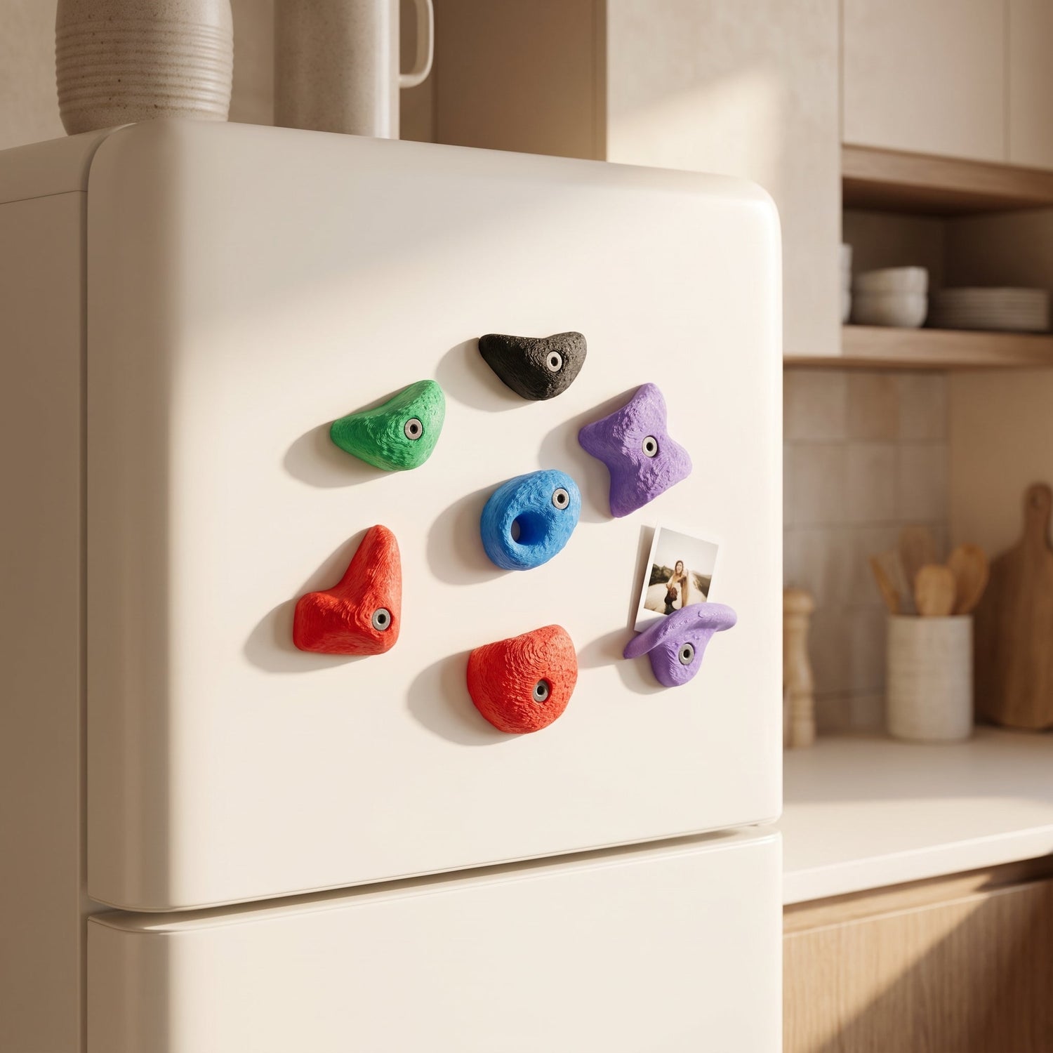 Bouldergriff-Magnete am Kühlschrank – Kletter-Gadgets von Sproutwerk