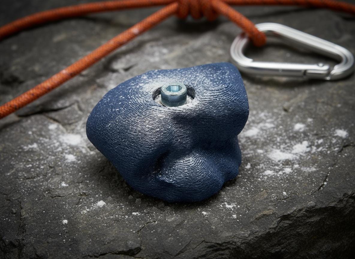 Bouldergriff-Flaschenöffner – Ausführung Blau / ohne Kette