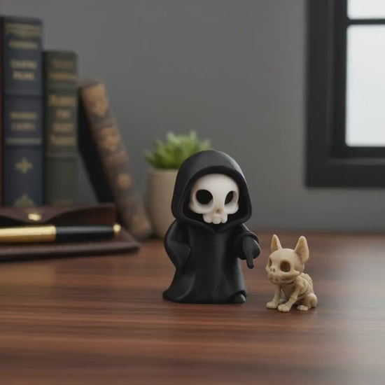 Sensenmann mit Skelett-Hund – Gothic-Duo – Produktvideo