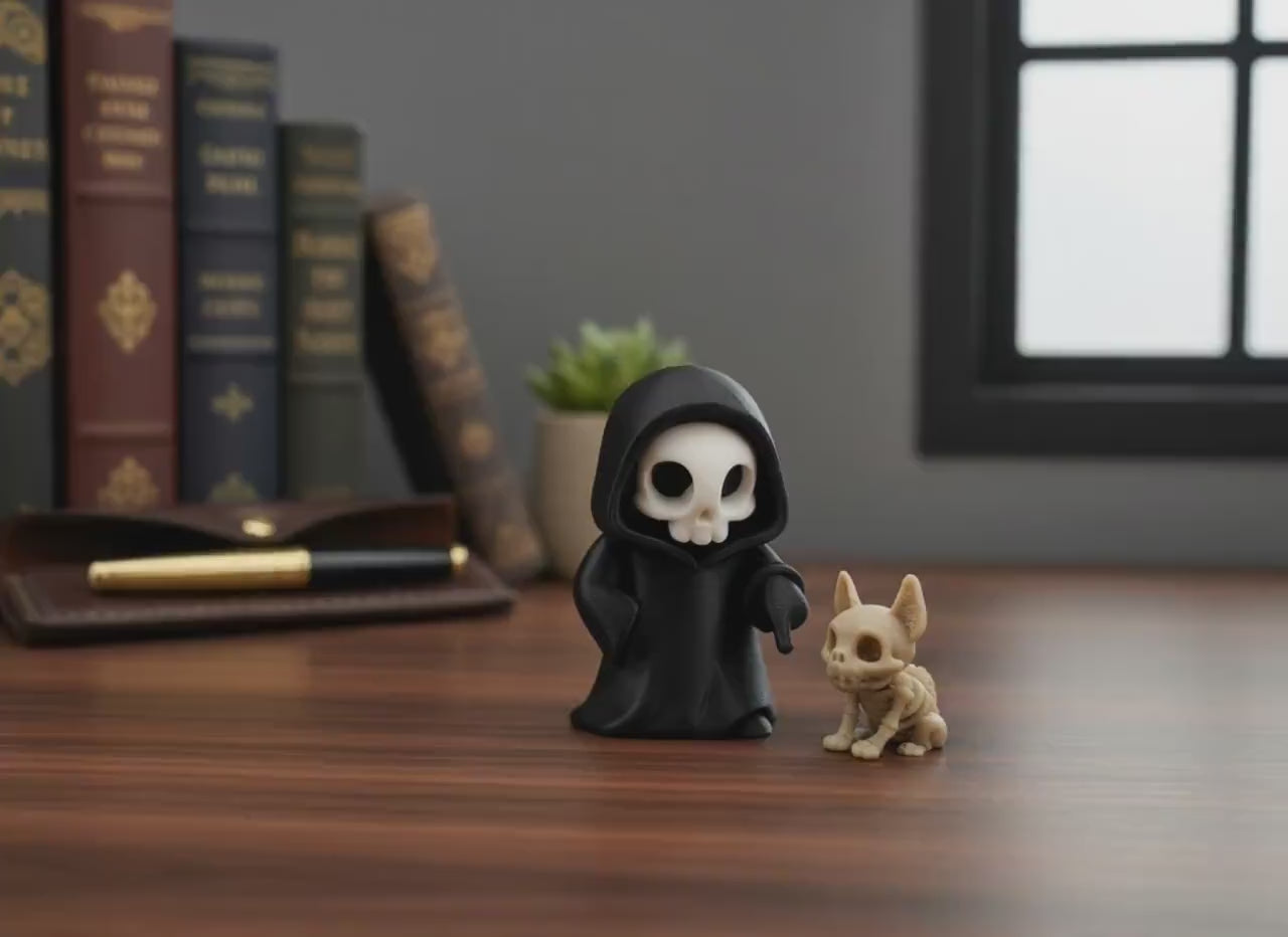 Sensenmann mit Skelett-Hund – Gothic-Duo – Produktvideo