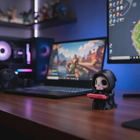 Sensenmann mit Konsole – Gothic Gaming-Figur – Produktvideo