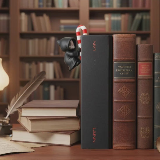 Sensenmann als Buchkanten-Figur – Gothmas Bücherregal-Deko – Produktvideo