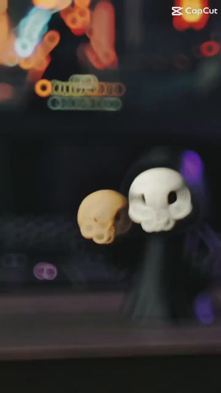 Sensenmann-Figur mit Schädel – minimalistische Gothic-Skulptur – Produktvideo
