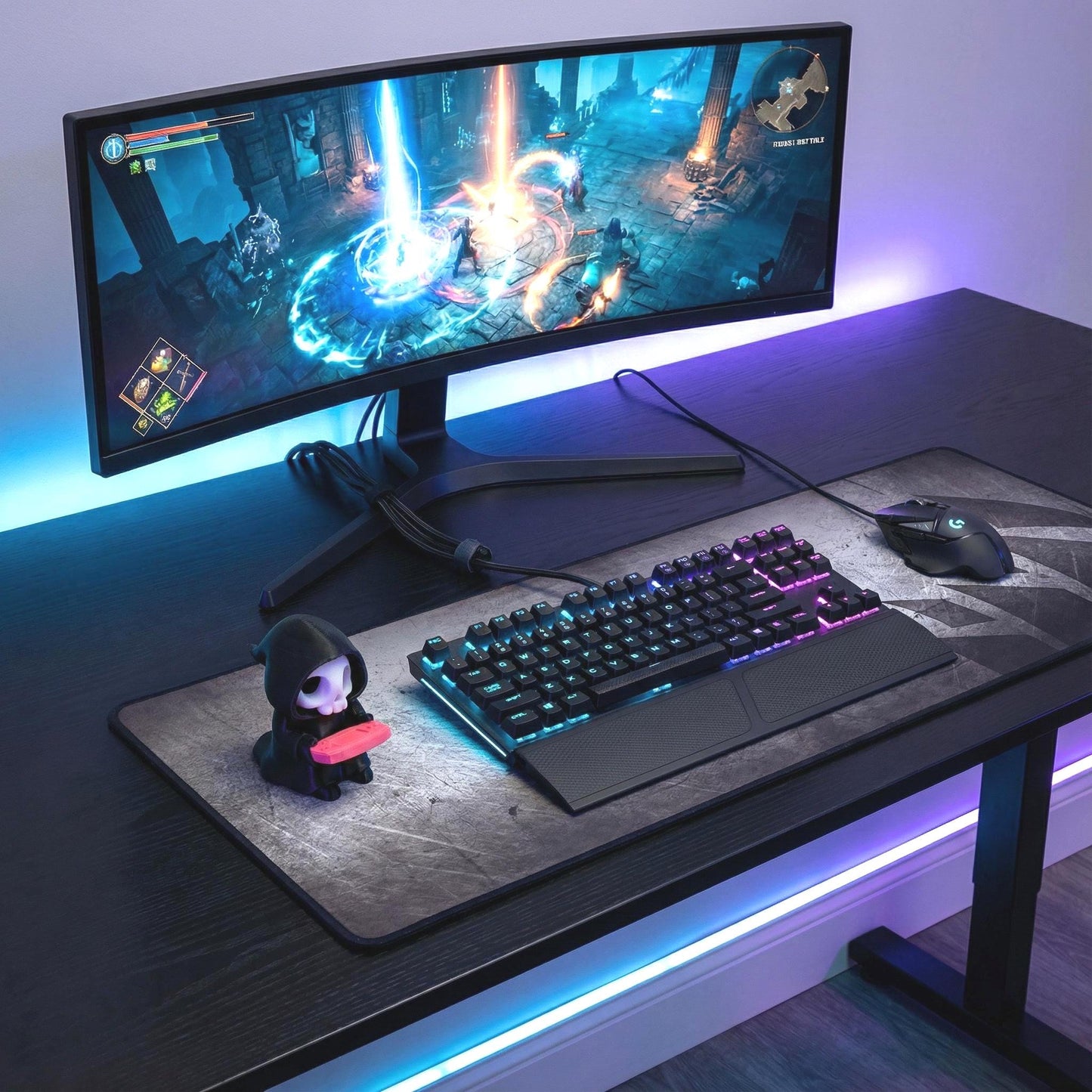 Sensenmann mit Konsole – Gothic Gaming-Figur – weitere Produktansicht 3