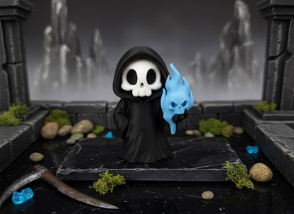 Grim Reaper mit Flammen-Schädel – Gothic Mini-Figur – weitere Produktansicht 1