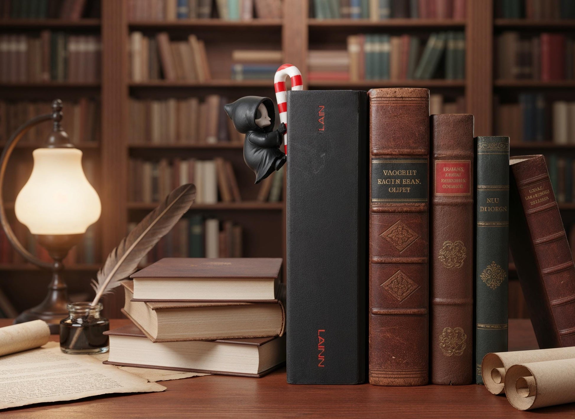 Sensenmann als Buchkanten-Figur – Gothmas Bücherregal-Deko – weitere Produktansicht 1