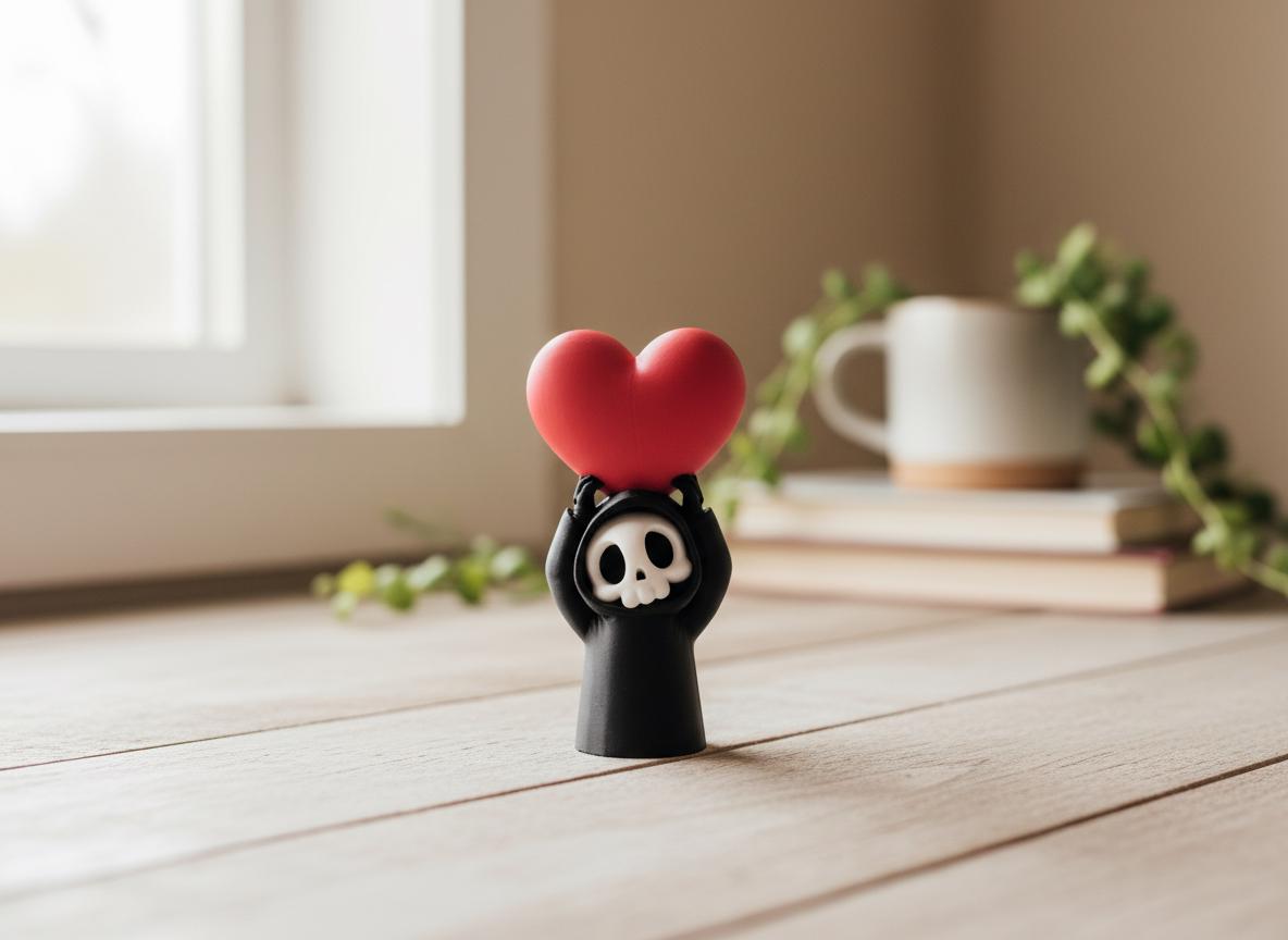 Sensenmann mit Herz – Gothic Deko zum Valentinstag – weitere Produktansicht 4